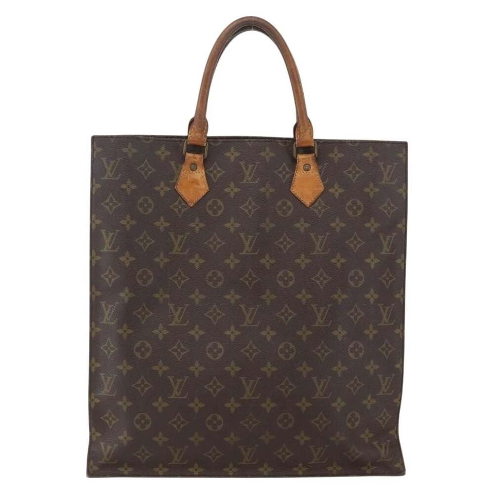 Louis Vuitton Monogram Sac Plat Handbag Brown